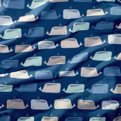 Fitted Crib Sheet Whales - Cloud Island™ Navy 2 Fitted Crib Sheet Whales - Cloud Island™ Navy - Image 2
