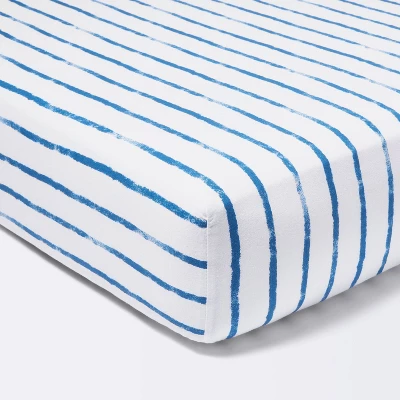 Fitted Crib Sheet Stripe - Navy/White - Cloud Island™ 4 Fitted Crib Sheet Stripe - Navy/White - Cloud Island™ - Image 4