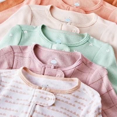 Baby Girls' 6pk Cotton Sleep N' Play - Cloud Island™ 2 Baby Girls' 6pk Cotton Sleep N' Play - Cloud Island™ - Image 2