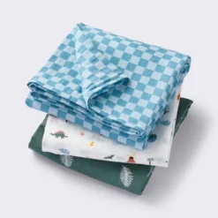 Muslin Swaddle Baby Blanket - Dino Check - 3pk - Cloud Island™ -Little Luxe Store GUEST 7373c5e7 b591 4896 bd09 ad64ddc08b0a