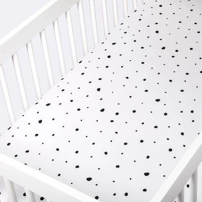 Fitted Crib Sheet Scatter Dot - Cloud Island™ - Black/Cream 2 Fitted Crib Sheet Scatter Dot - Cloud Island™ - Black/Cream - Image 2