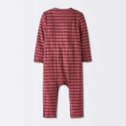 Baby Girls' Jacquard Checkered Romper & Headband - Cloud Island™ Burgundy