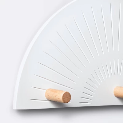 Wall Mounted Hook Rail - White And Natural - Cloud Island™ 2 Wall Mounted Hook Rail - White And Natural - Cloud Island™ - Image 2