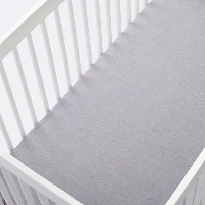 Fitted Crib Sheet Solid - Cloud Island™ Dark Gray 2 Fitted Crib Sheet Solid - Cloud Island™ Dark Gray - Image 2