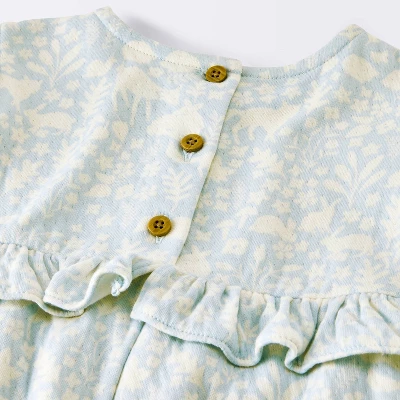 Baby Girls' Long Leg Floral Romper - Cloud Island™ Blue 2 Baby Girls' Long Leg Floral Romper - Cloud Island™ Blue - Image 2