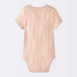 Baby Girls' 4pk Floral Short Sleeve Bodysuits - Cloud Island™ Peach/Pink