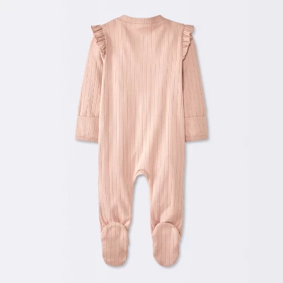 Baby Girls' 2pk Cozy Wide Ribbed Floral Sleep N' Play - Cloud Island™ Pink/Blue 1 Baby Girls' 2pk Cozy Wide Ribbed Floral Sleep N' Play - Cloud Island™ Pink/Blue