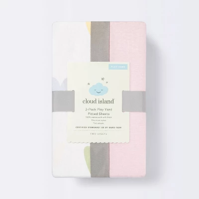 Fitted Playard Jersey Sheet - Cloud Island™ Hearts/Pink 2pk 2 Fitted Playard Jersey Sheet - Cloud Island™ Hearts/Pink 2pk - Image 2