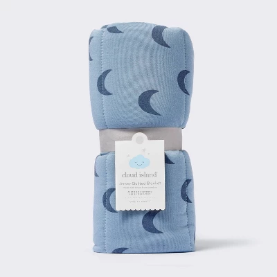Rayon From Bamboo Jersey Quilted Blanket - Moons - Blue - Cloud Island™ 3 Rayon From Bamboo Jersey Quilted Blanket - Moons - Blue - Cloud Island™ - Image 3