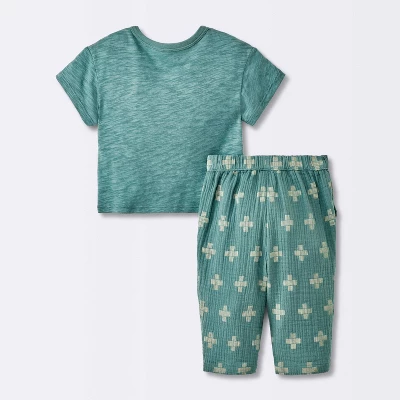 Baby Boys' 2pc Plus Graphic T-Shirt & Gauze Pants Set - Cloud Island™ Blue 1 Baby Boys' 2pc Plus Graphic T-Shirt & Gauze Pants Set - Cloud Island™ Blue