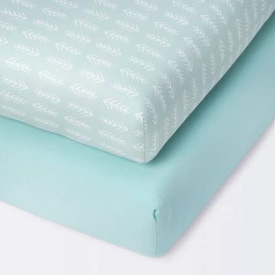 Fitted Mini Crib Sheet - Arrows/Mint - 2pk - Cloud Island™ 4 Fitted Mini Crib Sheet - Arrows/Mint - 2pk - Cloud Island™ - Image 4