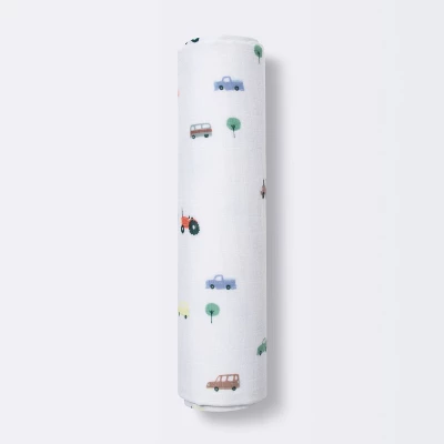Muslin Swaddle Blanket - Cloud Island™ Trucks 4 Muslin Swaddle Blanket - Cloud Island™ Trucks - Image 4
