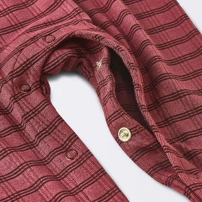 Baby Girls' Jacquard Checkered Romper & Headband - Cloud Island™ Burgundy 3 Baby Girls' Jacquard Checkered Romper & Headband - Cloud Island™ Burgundy - Image 3