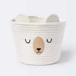 Small Tapered Round Coiled Rope Round Basket Sleepy Bear - Cloud Island™ -Little Luxe Store GUEST 89660235 cf7c 4521 b5e1 187fbb70664a