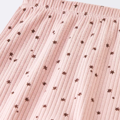 Baby Girls' 2pc Stars Wide Ribbed Long Sleeve Top & Pants Set - Cloud Island™ Pink 3 Baby Girls' 2pc Stars Wide Ribbed Long Sleeve Top & Pants Set - Cloud Island™ Pink - Image 3