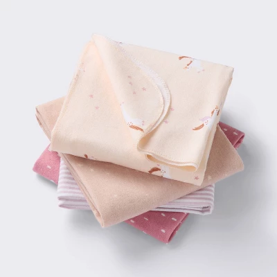 Flannel Baby Blankets - Unicorns - 4pk - Cloud Island™ 4 Flannel Baby Blankets - Unicorns - 4pk - Cloud Island™ - Image 4