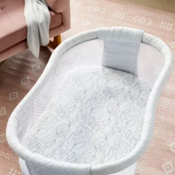 Jersey Bassinet Sheet 2pk - Cloud Island™ Floral And Solid Light Pink