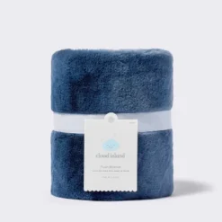 Solid Satin Edge Plush Baby Blanket - Blue Steel - Cloud Island™ -Little Luxe Store GUEST 9c23f847 28db 436e 996d 7afe7bee7416