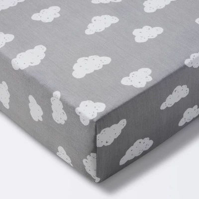 Crib Fitted Sheet Clouds - Cloud Island™ Gray 5 Crib Fitted Sheet Clouds - Cloud Island™ Gray - Image 5