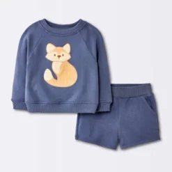 Baby Boys' 2pc Fox Applique Sweatshirt & Shorts Set - Cloud Island™ Navy Blue 7 Baby Boys' 2pc Fox Applique Sweatshirt & Shorts Set - Cloud Island™ Navy Blue -Little Luxe Store GUEST 9cdde992 3628 4450 800b 796e5b61a0da