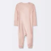 Baby Girls' 2pk Stars So Very Soft Modal Blend Romper - Cloud Island™ Dark Pink