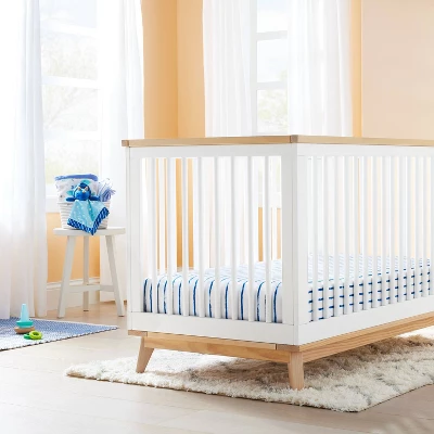 Fitted Crib Sheet Stripe - Navy/White - Cloud Island™ 1 Fitted Crib Sheet Stripe - Navy/White - Cloud Island™
