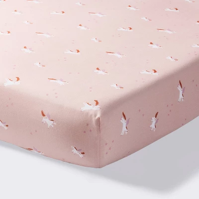 Cotton Fitted Crib Sheet - Unicorn - Cloud Island™ 4 Cotton Fitted Crib Sheet - Unicorn - Cloud Island™ - Image 4