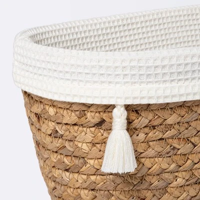 Natural Weave Oval Storage Bin With Waffle Weave Liner - Cloud Island™ 2 Natural Weave Oval Storage Bin With Waffle Weave Liner - Cloud Island™ - Image 2