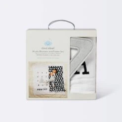 Muslin Blankets With Felt Frame Triangle - Cloud Island™ White/Black 5 Muslin Blankets With Felt Frame Triangle - Cloud Island™ White/Black -Little Luxe Store GUEST a698c80c 138e 4663 a0e2 5773a1fd7342