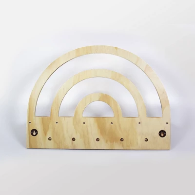 Rainbow Wooden Shelf Natural Wood - Cloud Island™ 3 Rainbow Wooden Shelf Natural Wood - Cloud Island™ - Image 3