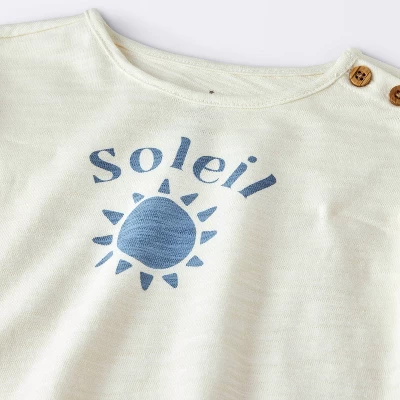 Baby Girls' Soliel Modal T-Shirt & Bike Shorts Set - Cloud Island™ Off-White 2 Baby Girls' Soliel Modal T-Shirt & Bike Shorts Set - Cloud Island™ Off-White - Image 2