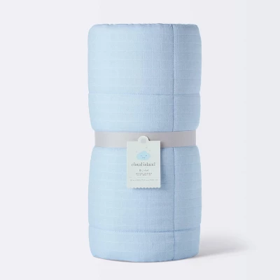 Muslin Quilt Baby And Toddler Blanket - Blue - Cloud Island™ 3 Muslin Quilt Baby And Toddler Blanket - Blue - Cloud Island™ - Image 3