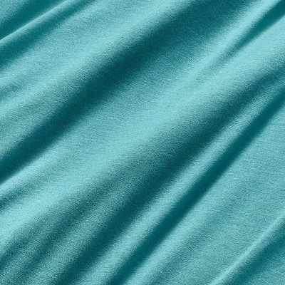Polyester Rayon Fitted Crib Sheet - Teal - Cloud Island™ 2 Polyester Rayon Fitted Crib Sheet - Teal - Cloud Island™ - Image 2