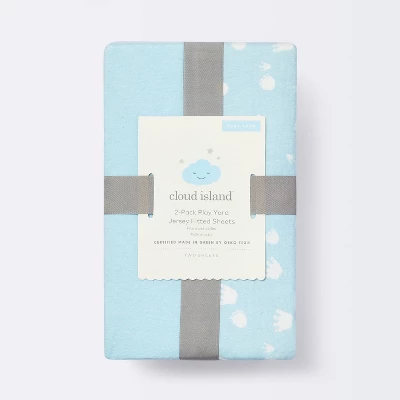 Fitted Jersey Play Yard Crib Sheet Dino-snore - Light Blue - 2pk - Cloud Island™ 3 Fitted Jersey Play Yard Crib Sheet Dino-snore - Light Blue - 2pk - Cloud Island™ - Image 3