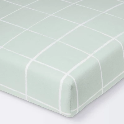 Fitted Crib Sheet - Cloud Island™ Mint Windowpane 5 Fitted Crib Sheet - Cloud Island™ Mint Windowpane - Image 5