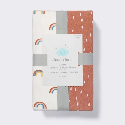 Fitted Jersey Crib Sheet - Rainbows - 2pk - Cloud Island™ 3 Fitted Jersey Crib Sheet - Rainbows - 2pk - Cloud Island™ - Image 3