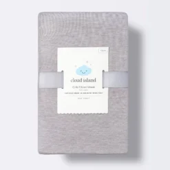 Polyester Rayon Fitted Crib Sheet - Solid Gray - Cloud Island™ 5 Polyester Rayon Fitted Crib Sheet - Solid Gray - Cloud Island™ -Little Luxe Store GUEST b5cc95ad 4e8b 4b2e 84c0 7c6333c470a8