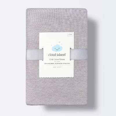 Polyester Rayon Fitted Crib Sheet - Solid Gray - Cloud Island™ 3 Polyester Rayon Fitted Crib Sheet - Solid Gray - Cloud Island™ - Image 3