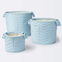 Quilted Fabric Large Round Storage Basket - Blue - Cloud Island™ -Little Luxe Store GUEST b5ea39f4 c0fb 41bd b243 b44948b1ddaf 1
