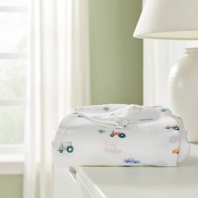 Muslin Swaddle Blanket - Cloud Island™ Trucks 1 Muslin Swaddle Blanket - Cloud Island™ Trucks