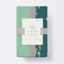 Fitted Jersey Play Yard Crib Sheet - Mushroom/Solid Green - 2pk - Cloud Island™ 6 Fitted Jersey Play Yard Crib Sheet - Mushroom/Solid Green - 2pk - Cloud Island™ -Little Luxe Store GUEST b9764904 d2c3 4282 9904 d6f8eafb57f3