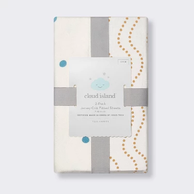 Fitted Jersey Crib Sheet - Dots & Squiggles - 2pk - Cloud Island™ 3 Fitted Jersey Crib Sheet - Dots & Squiggles - 2pk - Cloud Island™ - Image 3