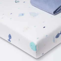 Fitted Jersey Crib Sheet 2pk - Cloud Island™ Fish Friends And Solid Blue 9 Fitted Jersey Crib Sheet 2pk - Cloud Island™ Fish Friends And Solid Blue -Little Luxe Store GUEST be233b6d 338c 401c 8a8e f940af17a32e