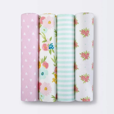 Flannel Baby Blankets Floral Fields 4pk - Cloud Island™ 3 Flannel Baby Blankets Floral Fields 4pk - Cloud Island™ - Image 3