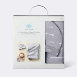 Hospital Muslin Swaddle Baby Blanket And Hat Gift Set - Gray Arrow - 2pk - Cloud Island™ 5 Hospital Muslin Swaddle Baby Blanket And Hat Gift Set - Gray Arrow - 2pk - Cloud Island™ -Little Luxe Store GUEST bfae7299 8f3f 413b b361 03b7f005ac98