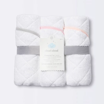 Changing Pad Liner White With Pink Edge - Cloud Island™ 3pk 3 Changing Pad Liner White With Pink Edge - Cloud Island™ 3pk - Image 3