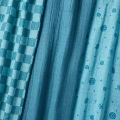 Muslin Swaddle Baby Blanket - Sports - 3pk - Cloud Island™ 2 Muslin Swaddle Baby Blanket - Sports - 3pk - Cloud Island™ - Image 2