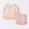 Baby Girls' 2pc Cat Applique Sweatshirt & Bike Shorts Set - Cloud Island™ Pink
