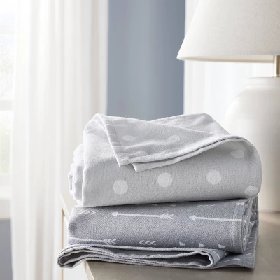 Flannel Swaddle Baby Blankets - Gray Arrows And Dots - 2pk - Cloud Island™ 1 Flannel Swaddle Baby Blankets - Gray Arrows And Dots - 2pk - Cloud Island™