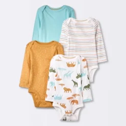Baby 4pk Safari Animals Long Sleeve Bodysuit - Cloud Island™ -Little Luxe Store GUEST c9e61651 f9b0 4189 96ab faa1c05ab83b
